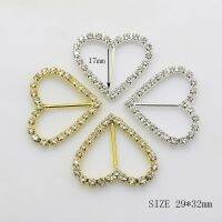 Zmasey Buckles 10ชิ้น/ล็อต29*32Mm ตะขอไรน์สโตนหัวใจเย็บ Rhinestones ปุ่มริบบิ้น Diy งานฝีมือปาร์ตี้วันหยุด