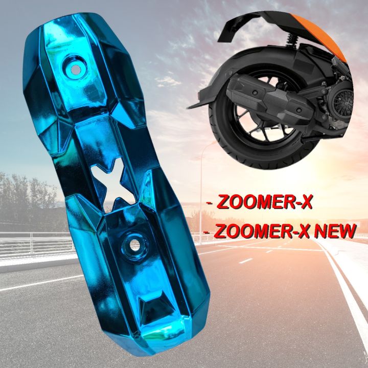 สีฟ้า-ฝาครอบท่อไอเสีย-zoomer-x-ครอบปลายท่อไอเสีย-zoomer-x-new-วัสดุคุณภาพ