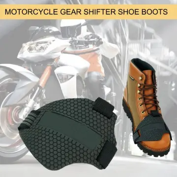 Universal Motorcycle TPU Gear Shift Pad Riding Shoe Cover Boot Protector  Black