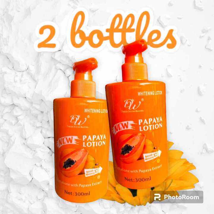 2 BOTTLES DW Papaya Lotion 2x Natural Whitening 300ml Lazada PH