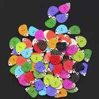 50Pcs Animal Sewing Wooden Buttons Hedgehog 2 Holes DIY Craft Scrapbooking Colorful Christmas  Gift  6RX8 Haberdashery