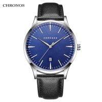 {Miracle Watch Store} CHRONOS นาฬิกาข้อมือนาฬิกาควอตซ์เหล็กผู้ชาย,CH27เรียบง่ายกันน้ำตาข่ายตะขอแบบโค้งงอ