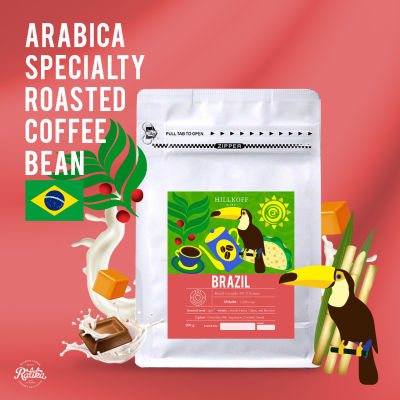 Ratika | ARABICA SPECIALTY ROASTED COFFEE BEAN เมล็ดกาแฟคั่วแท้อราบิก้าสเปเชียลตี้ บราซิล ตราฮิลล์คอฟฟ์ 200 กรัม