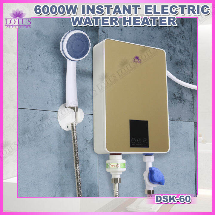 Lotus Baths DSK60 Instant Tankless Electric Water Heater Quick Heating