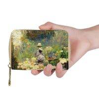 Monet S Art Painting 3D หนัง PU ชื่อผู้ถือบัตรเครดิตแพคเกจนามบัตรกระเป๋าสตางค์เคสกระเป๋าของผู้หญิง Paquete De Tarjetas