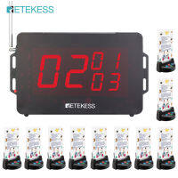 Retekess TD136โทรไร้สายโฮสต์บริการลูกค้า + TD006สี่ปุ่มตารางโทรเบลล์ส่งสัญญาณสำหรับร้านอาหารกาแฟโรงแรมสเต็ก