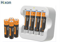 Hixon--4pc 1100mWh 1.5V AAA Li-Ion Rechargeable Battery 4 Slot Charger, Mouse, Electric Toy,1200 Cycles,Output 1.5V