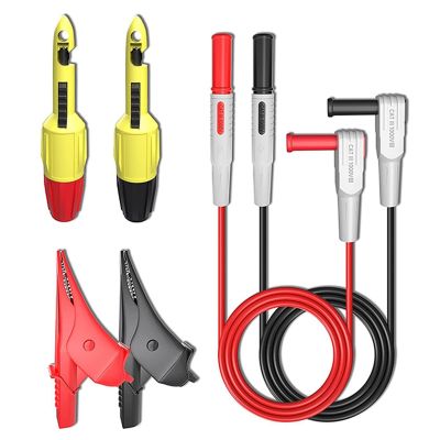 6PCS Multimeter Examination Leads Multimeter Voltmeter Leads with Alligator Clips, Wire Piercing Probes Clip