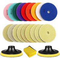 4 Inch Diamond Polishing Pads,Granite Stone Polish Kit,50 -3000 Grit with 11 Backer Pad for Granite Stone Concrete