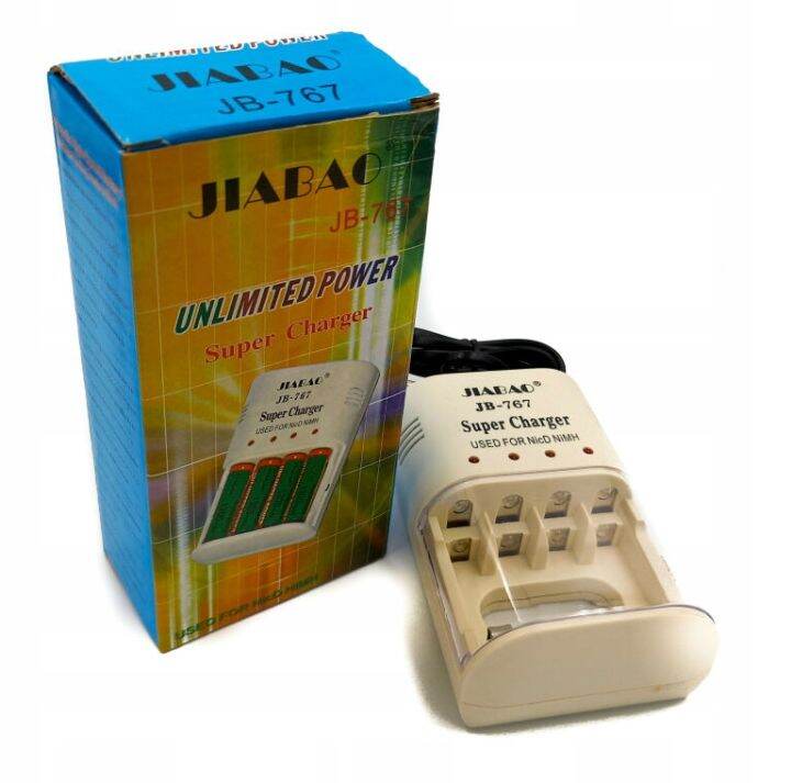 JB767 charger AA and AAA LED charger with 4 AA rechargeable batteries