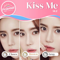 Protrendcolor Contact lens : คอนแทคเลนส์โปรเทรนด์คัลเลอร์ รุ่น Kiss me Brown , Gray นำเข้าจากเกาหลี ของแท้ 100% มี อ.ย. ขนาดเลนส์ 14.2 เท่าตาจริง เลนส์นิ่ม แฟชั่น