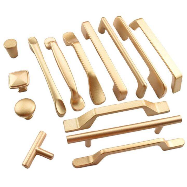 【Ready Stock】European Style Matte Gold Cabinet Handles Solid Aluminum ...