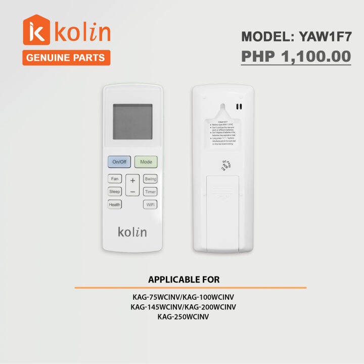 YAW1F7 KOLIN REMOTE CONTROL Lazada PH