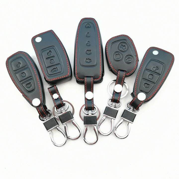 high-quality-leather-key-chain-ring-cover-case-holder-for-ford-focus-2-3-4-mk2-mk3-mk4-kuga-edge-mondeo-fusion-ecosport-fiesta