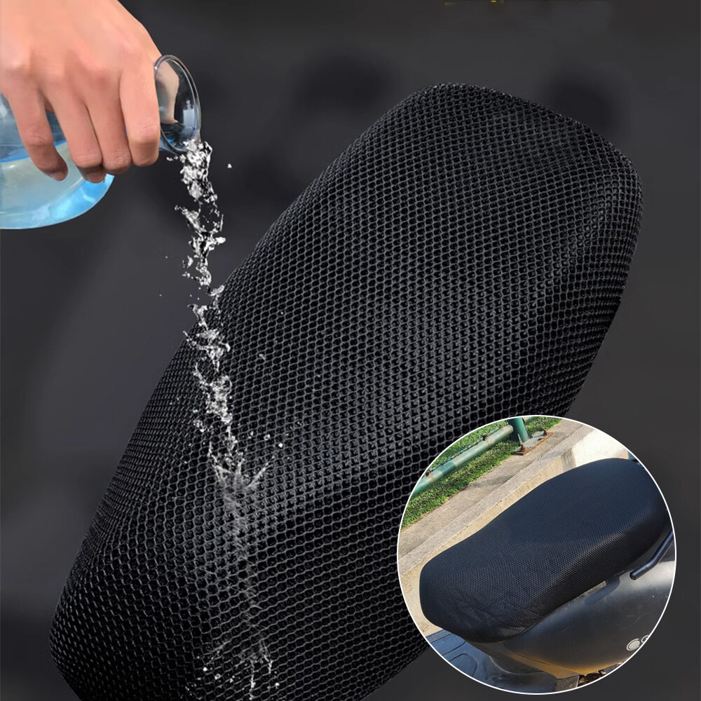Motosikal basikal elektrik kerusi perlindungan musim panas bernafas kain Mesh 3D Anti-skid Pad skuter kerusi meliputi kusyen perlindungan bersih