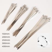 20Pc Multifunctional 4.6mm Stainless Steel Metal Cable Ties Zip Exhaust Wrap Coated Locking Metal Zip-Exhaust Locking Cable Ties