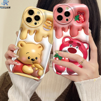 Rixuan เคสโทรศัพท์ Oppo OPPO A17 A17K A57 A15S F9 A77S A16 A16e A16K A5S A12 A53 A15 A5 A54 A92ภาพการ์ตูนน่ารักลายสตรอเบอร์รี่หมี Lotso F1S A1K นุ่มเคส