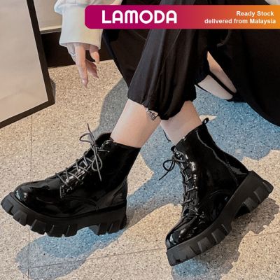 Lamoda รองเท้าบูตมาร์ตินส้นสูงผู้หญิง,35-40