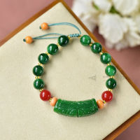 Customized Natural Green Jade Emerald Beads Bracelet Adjustable Bangle Jewellery Fashion Accessories DIY Woman Luck Amulet