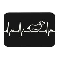 【CW】 Dachshund Heartbeat Doormat Entrance Floor Door Wiener Sausage Dog Bedroom Balcony Rug Footpad