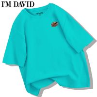 I M DAVID embroidery short sleeve T-shirt mens summer blockbuster tide cotton half sleeve Japanese loose high-grade t-shirts