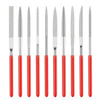 10pcs Diamond Files for Metal Jeweler Stone Polishing Wood Carving Craft Double-cut Plating Needle File Set 3x140mm Hand Tools