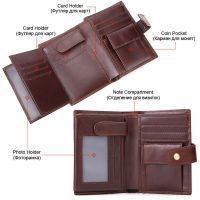 ZZOOI MACHOSSY Men Wallet Cowhide Genuine Leather Wallets Coin Purse Clutch Hasp Open Retro Short Wallet for male functional bag