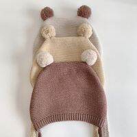 2021 Baby Knitted Hat Cute Ball Hats Ear Protection