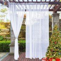 RYBHOME Waterproof Garden Decoration Outdoor Sheer Curtains for Porch Exterior Voile with Rod Pocket