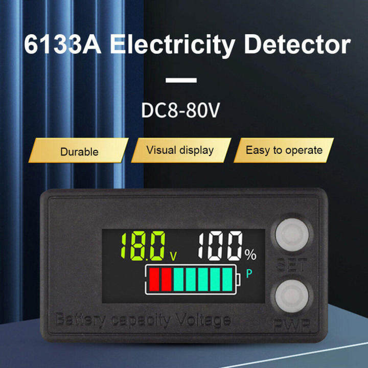 pcbfun-6133alcd-แรงดันไฟฟ้าและไฟฟ้าเมตรสองสาย8โวลต์-100โวลต์ดิจิตอลโวลต์มิเตอร์แบตเตอรี่ความจุแรงดันไฟฟ้าตัวบ่งชี้แบตเตอรี่วัดตะกั่วกรดและลิเธียมไอออนแบตเตอรี่ตัวบ่งชี้