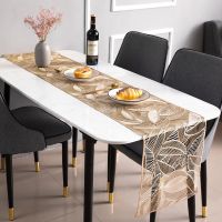 ◄ Nordic creative bronzing hollow leaves pvc table flag placemat non-slip restaurant table heat insulation pad western food pad coaster