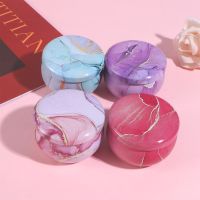 Party Packaging Box Candle Jar Snacks Candy Marble Texture Aromatherapy Jar Tea Cans Storage Box Tin Plate Canister Storage Boxes