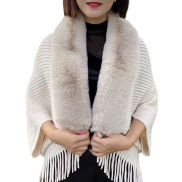 Women Winter Shawl Tassel Thicken Solid Color Cardigan Knitted Keep Warm