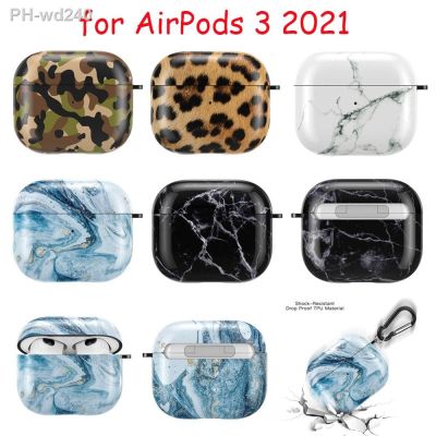 Earphone Case for AirPods 3 2021 new Leopard Marble Camouflage Pattern Cute Soft Case For Air Pods 3 Headset Protection Cover