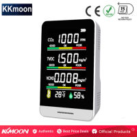 KKmoon สมาร์ทเซ็นเซอร์ CO2ตรวจจับ TVOC HCHO อุณหภูมิตรวจจับความชื้นเครื่องมืออัจฉริยะโฮมเดสก์ท็อปในร่มกลางแจ้งความแม่นยำสูงตรวจจับได้อย่างรวดเร็วตรวจวัดคุณภาพอากาศเครื่องมือตรวจจับอเนกประสงค์