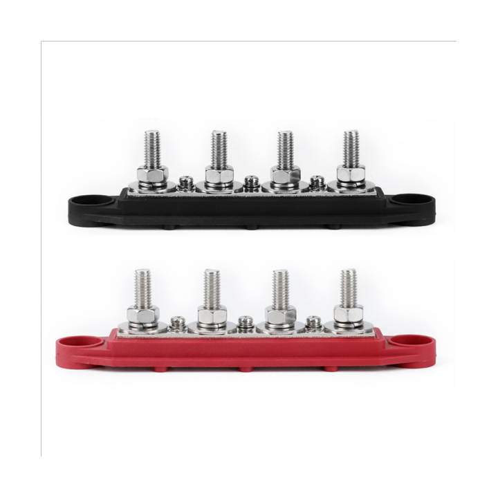 48V 250A 4 Way Bus Bar Ground Distribution Block Panel M8 Terminal Studs Car Truck Boat