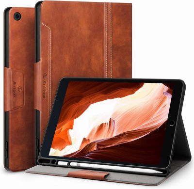 Antbox Case for iPad Air 2/iPad 9.7‘’ 6th/5th Generation/Pro 9.7/Air 1 Vegan Leather Case (Brown)