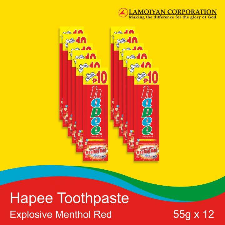 Hapee Toothpaste Explosive Menthol Red 55g x 12 Lazada PH