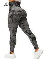 CHRLEISURE มัดย้อม Push Up เอวสูง Leggings ยืดแข็งแรงผู้หญิงเซ็กซี่กางเกงลำลองที่ไร้รอยต่อยิมถัก Leggings F Emme...