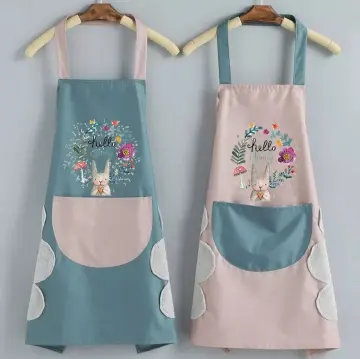 Cute Flower Kitchen Household Oil-Proof Cooking Apron for Women