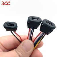 ✾✙ 2Pin USB-C Type Waterproof USB Connector Direct Compression Female Base Female Socket Charging Interface With Welding Wire PH2.0