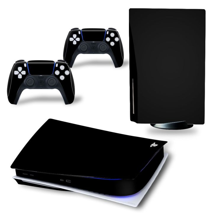 ที่หุ้มสติกเกอร์รูปลอกเกมกันน้ำผิวสีดำสำหรับ PlayStation 5เครื่องควบคุมและคอนโซลสติกเกอร์ผิว PS5 #3000