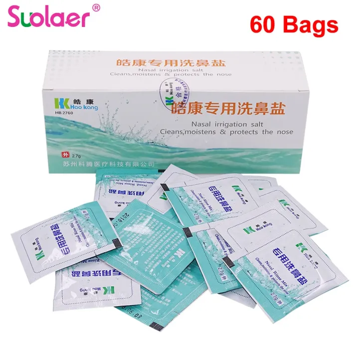 2.7g 60 Packs Nasal Irrigation Salt Nasal Rinse Mix Wash Nasal Salt For