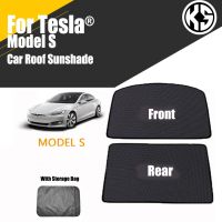 Car Glass Roof Sunshade For Tesla Model S Front Rear Sunroof Windshield Skylight Blind Shade Net UV Protection Interior Cover