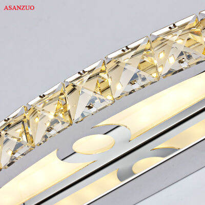 110V220V Bathroom Mirror Front Light LED Stainless Steel Crystal Wall Make-up lamps Bathroom Lights 44cm or 54cm Long