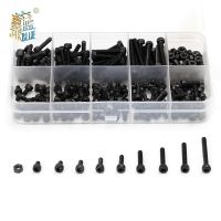 ☜ 280pcs/box M2 M2.5 M3 Screw kits Hex socket head cap screw DIN912 Black steel Hexagon Cylinder Bolt Kits