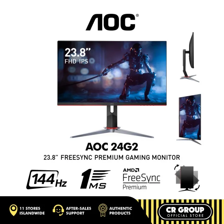 Aoc 24g2 Gaming Monitor 23 8 Inch 144hz Fhd Ips 1ms Mprt Amd Freesync Premium Lazada Singapore