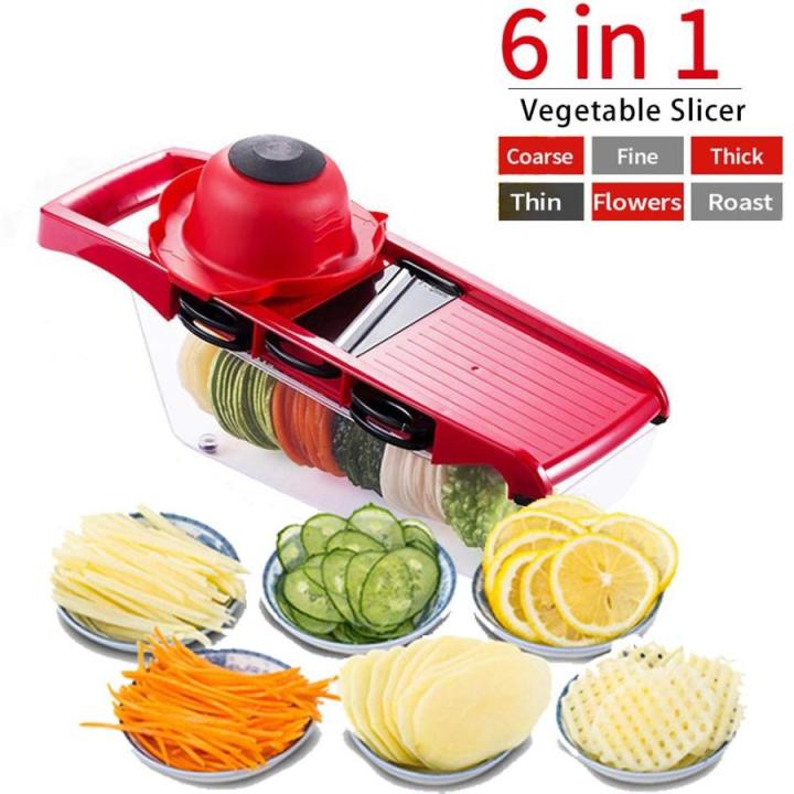 Vegetable Chopper Mandoline Slicer,6 in 1 mandoline slicer cutter chopper  and grater with Hand Protector, Interchangeable Blades - for Cutting  Onions, Potatoes, Carrots and Other Fruits | Lazada