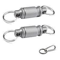 Quick Release Keychain Set Car Key Ring Quick Release with Titanium Carabiner and Keyrings - Advanced Titanium Swivel Clip 360-Degree Rotation