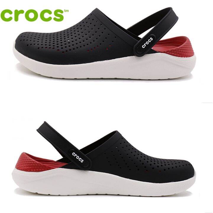 spot-crocs-literide-กลางแจ้งชายและหญิงรองเท้าชายหาดกันลื่นรองเท้าแตะกีฬาป่าลำลอง